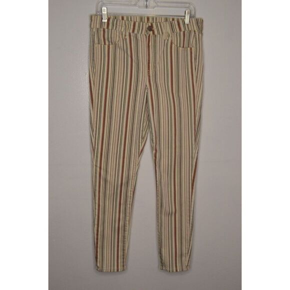 American Eagle Women's 10 Stretch High Waisted Striped Skinny Ankle Jeans - Picture 2 of 12